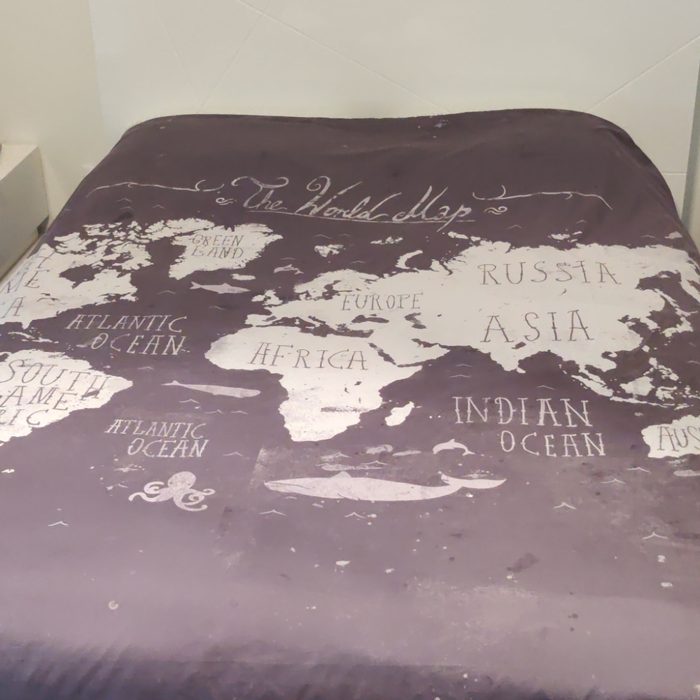 SOCIETY 6 THE WORLD MAP DUVET COVER